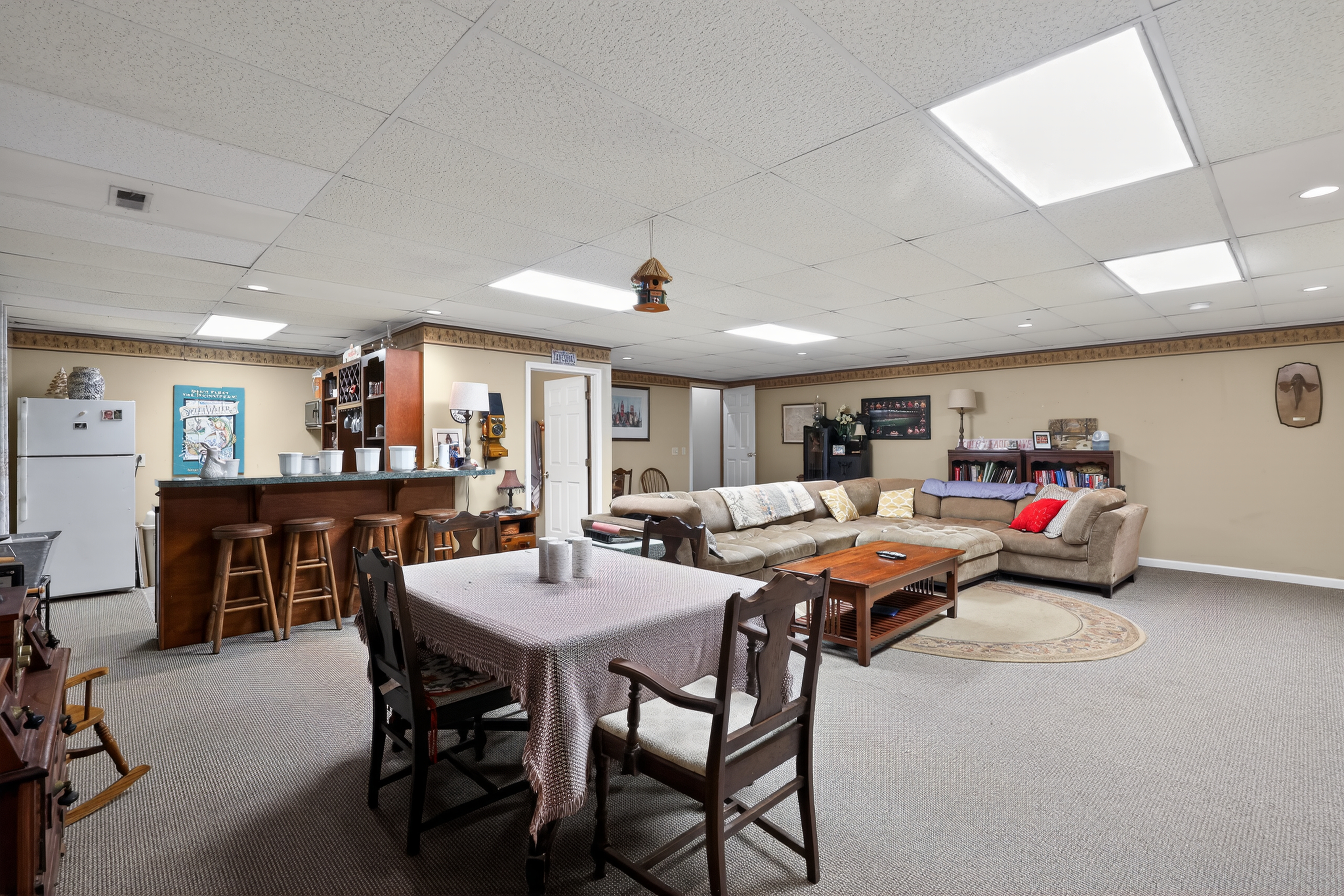 Finished basement rec room