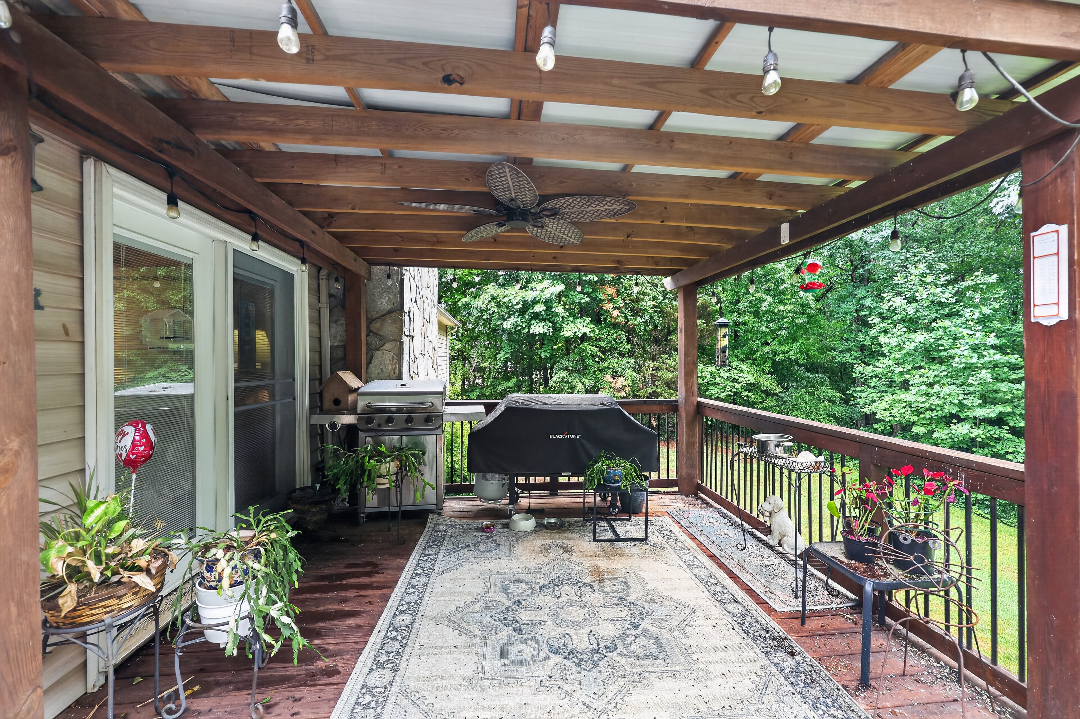 Covered deck grilling area