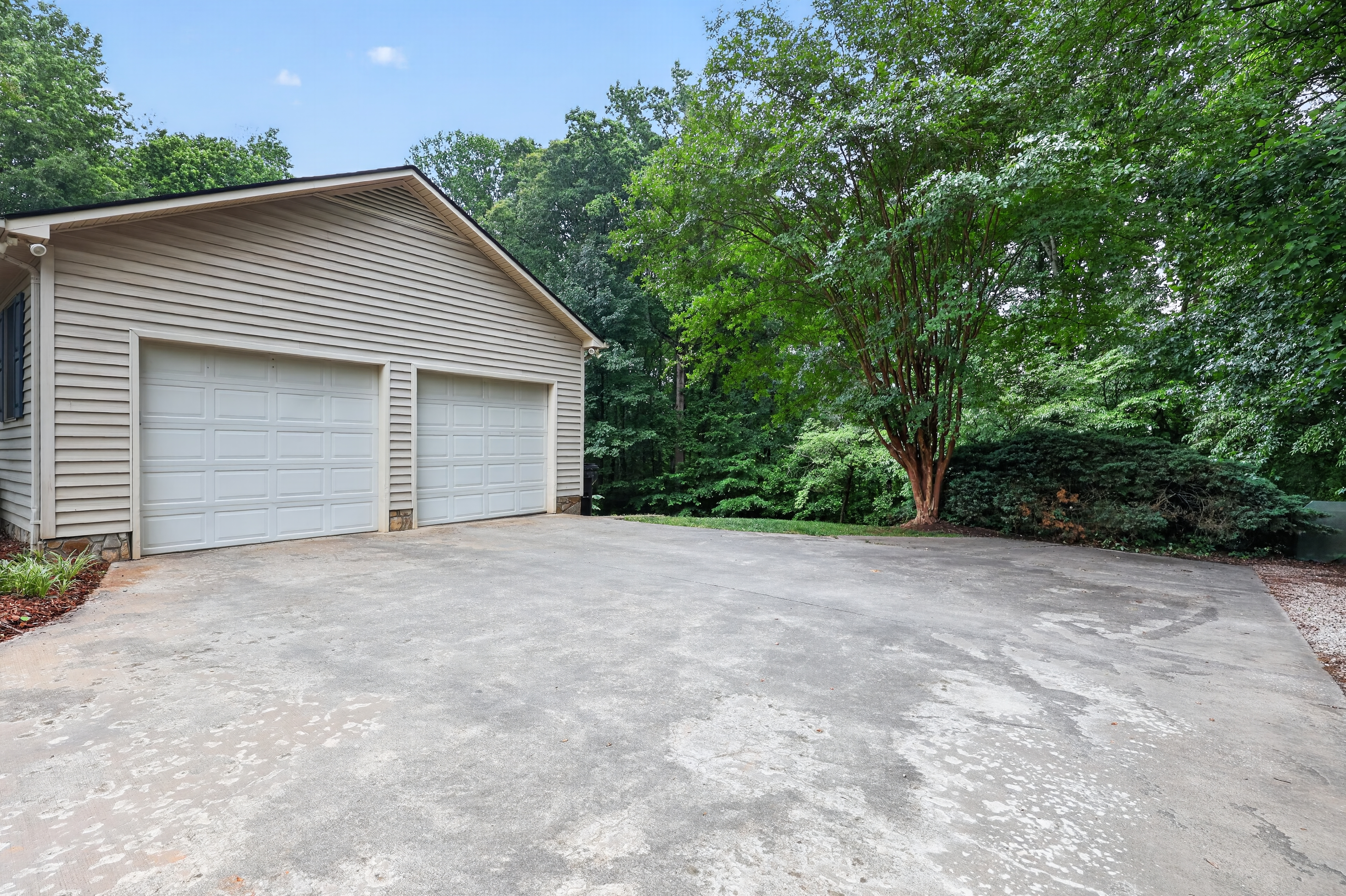 Two-car garage and driveway