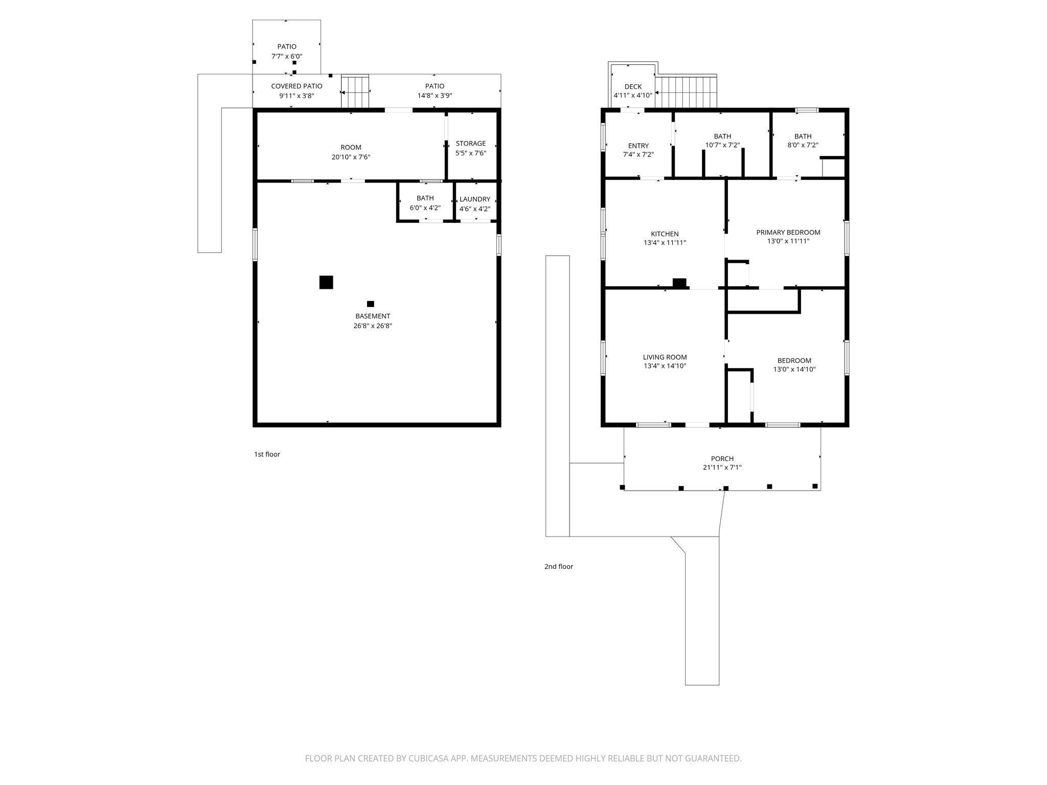 Floor plan — main level and basement