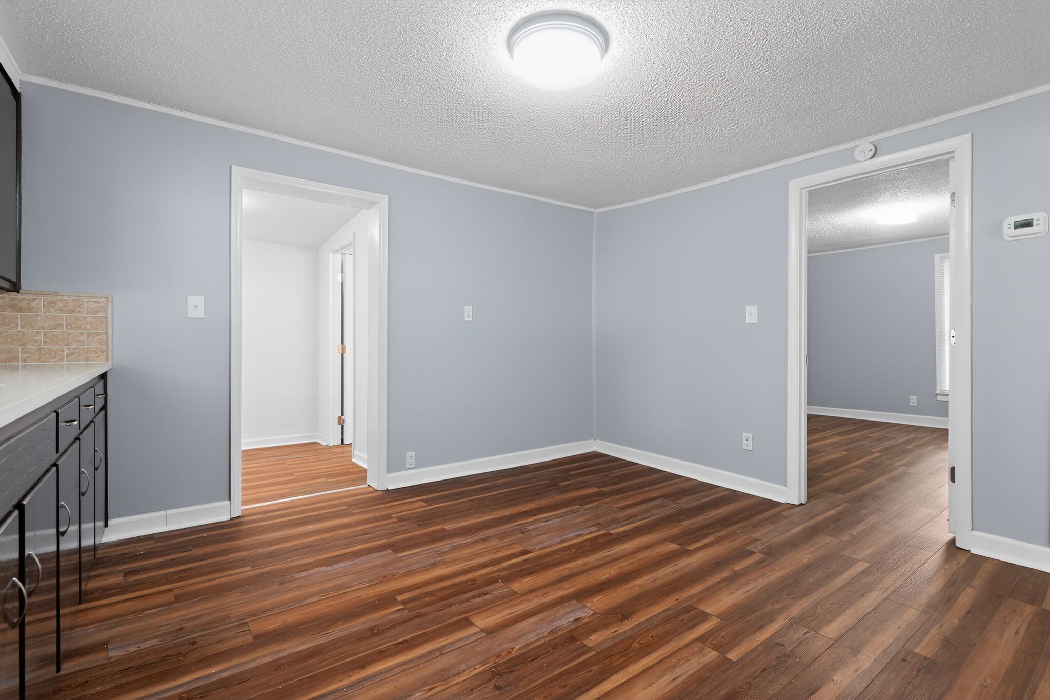 Living room with new floors